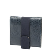 サルヴァトーレフェラガモ ヴァラリボン 二つ折り財布 ネイビー レザー レディース Salvatore Ferragamo 【中古】